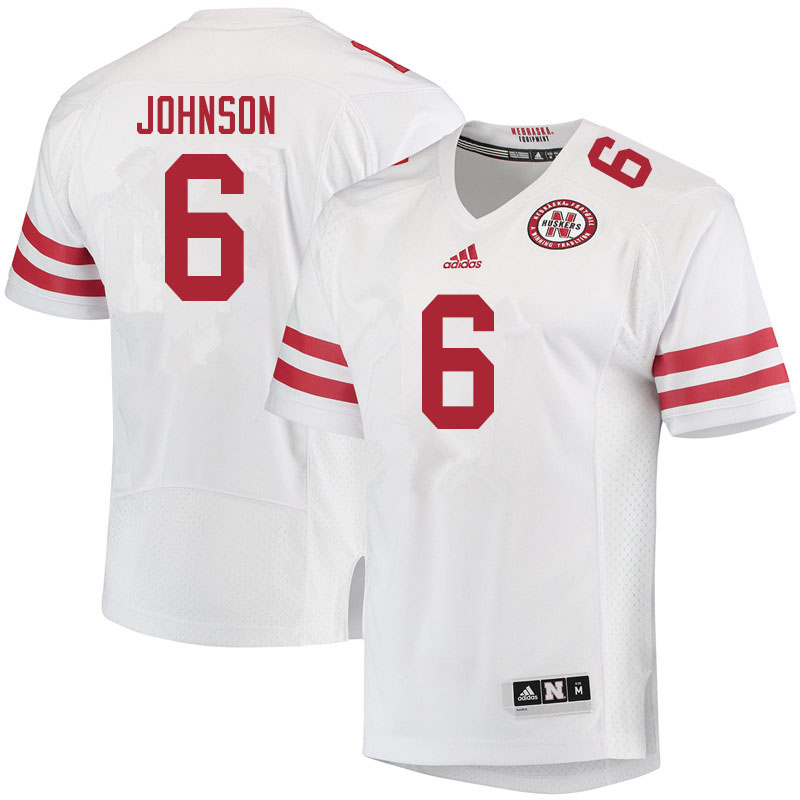 Women #6 Rahmir Johnson Nebraska Cornhuskers College Football Jerseys Sale-White